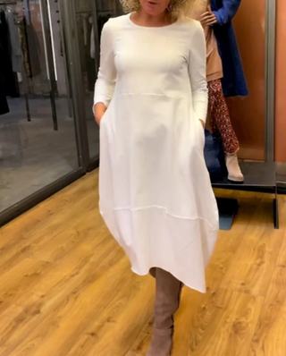 Clara | Abito midi nero con tasche