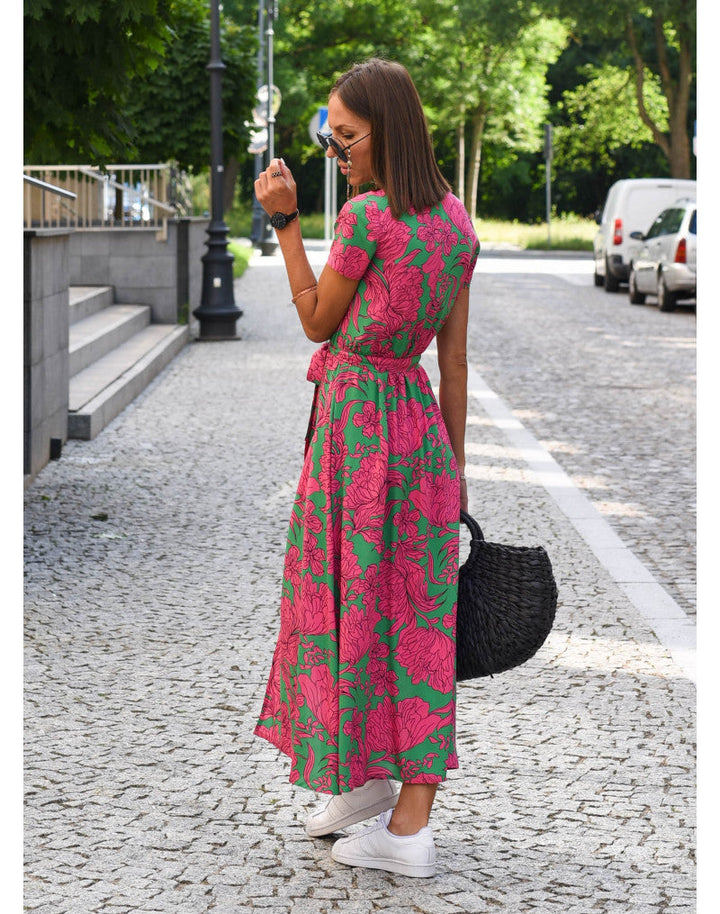Tzahalit | Abito floreale elegante con scollo a V