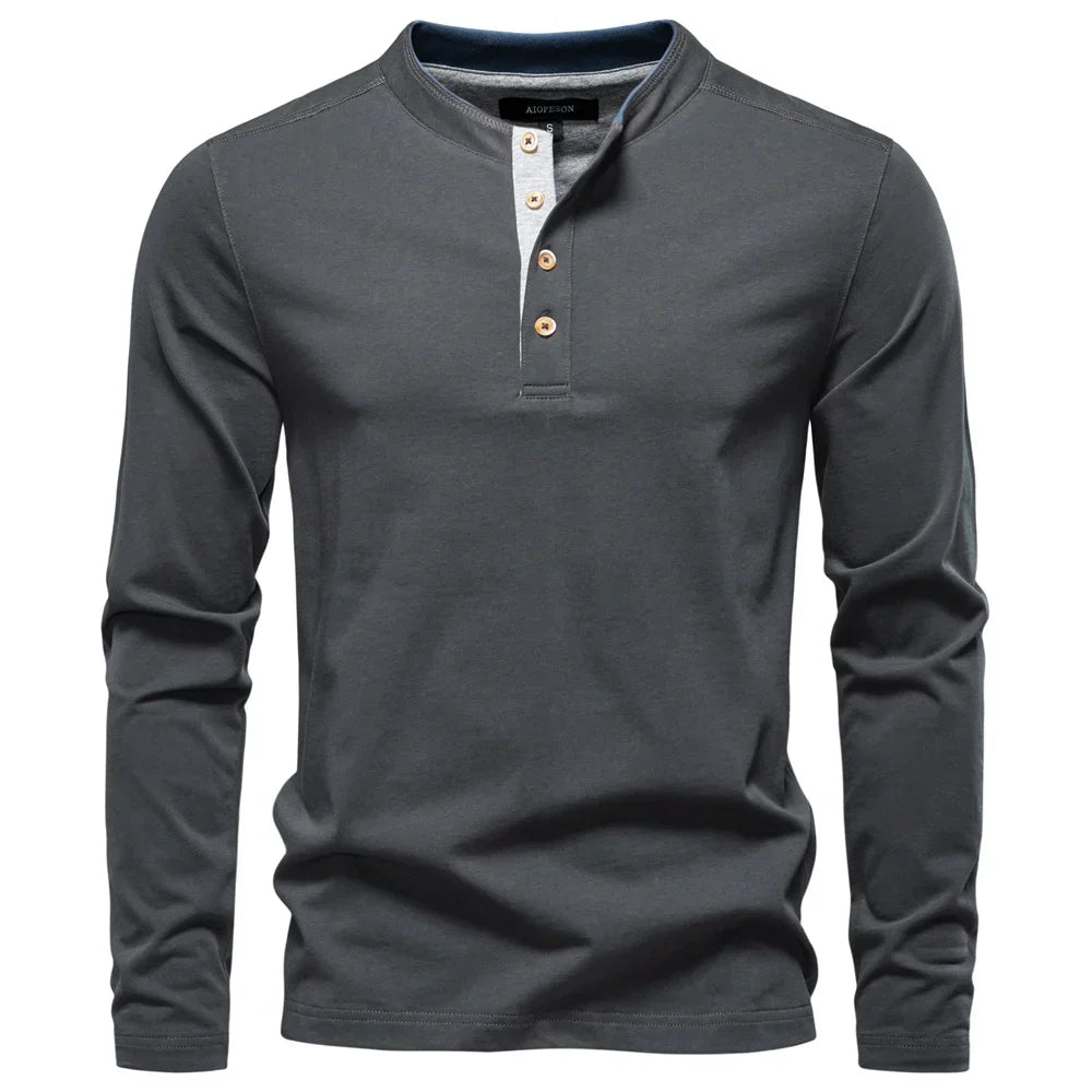 Jongman™ | Camicia Henley da Uomo con Maniche Lunghe