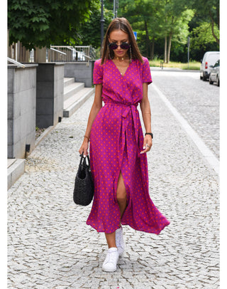Tzahalit | Abito floreale elegante con scollo a V