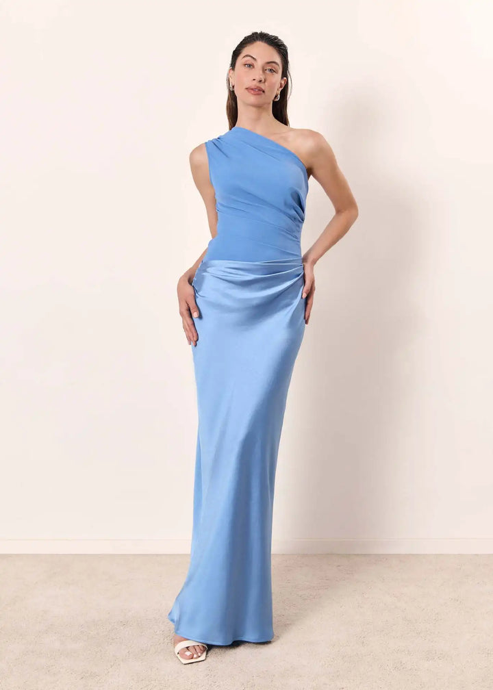 Luna | Abito maxi con oro in raso
