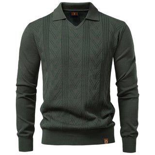 Jongman™ | Polo di Lusso In Maglia Con Collo A V