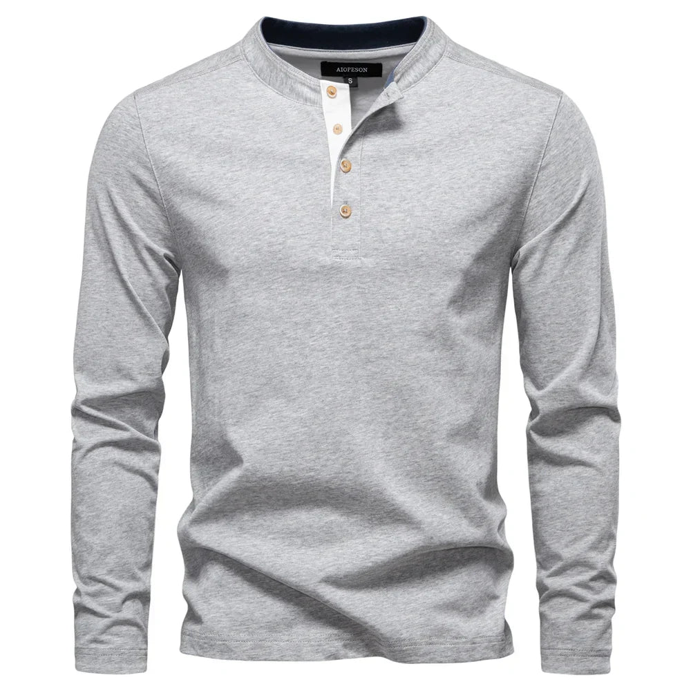 Jongman™ | Camicia Henley da Uomo con Maniche Lunghe