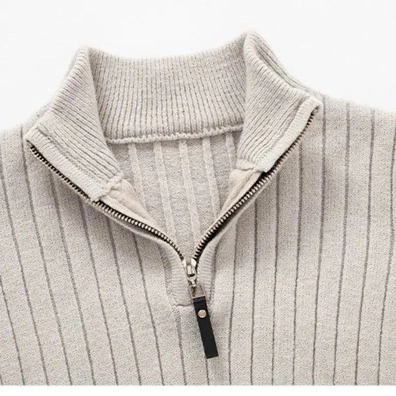 ZERMATT Maglione a Mezzo Zip con Collo Alto