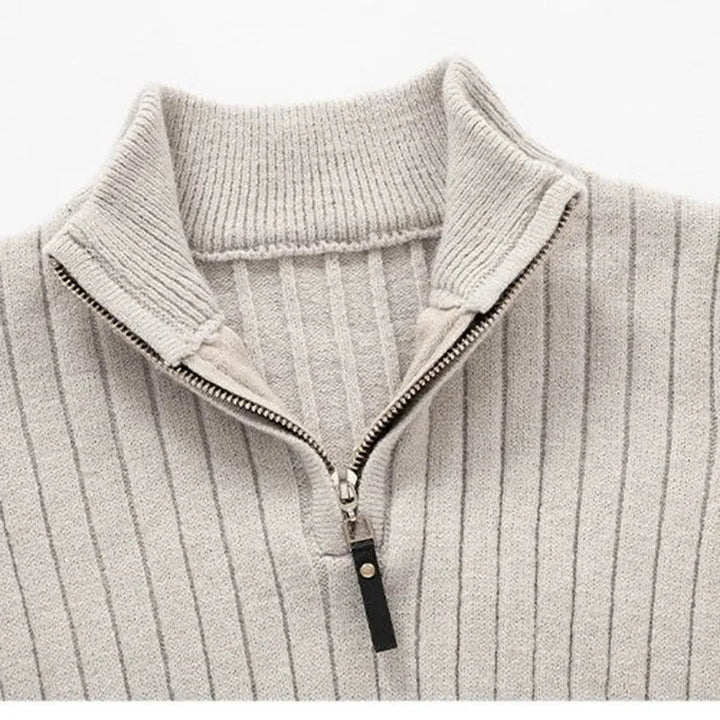 ZERMATT Maglione a Mezzo Zip con Collo Alto