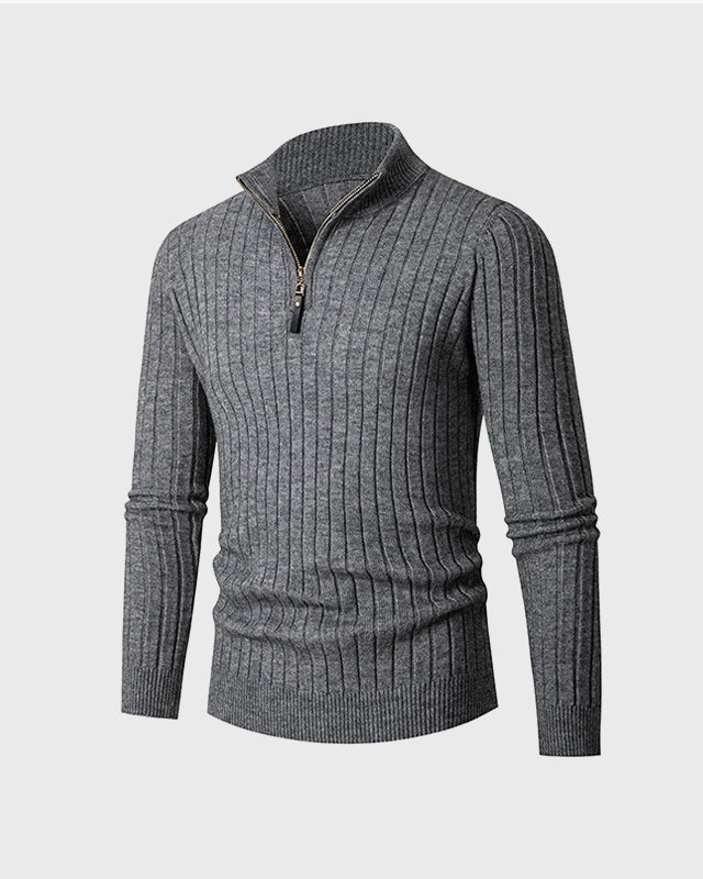 ZERMATT Maglione a Mezzo Zip con Collo Alto