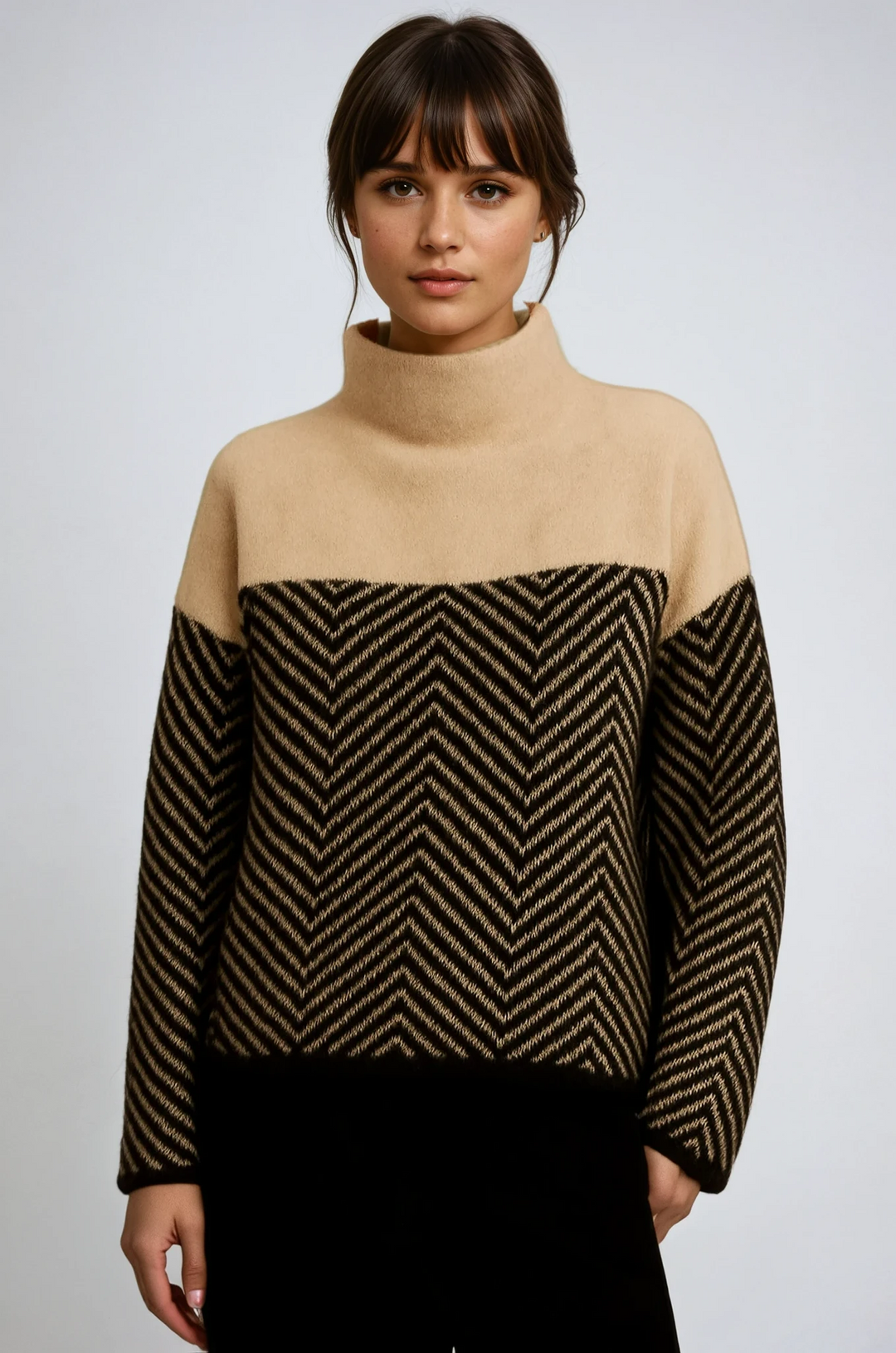 Il Maglione a Collo Alto Eireann Chevron