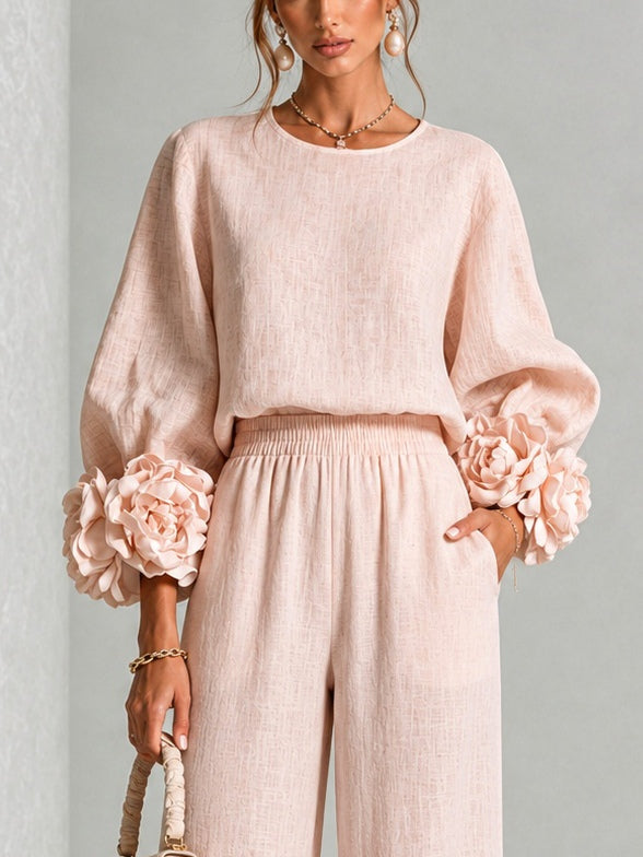 Rosalie | Set Due Pezzi con Maniche Floreali