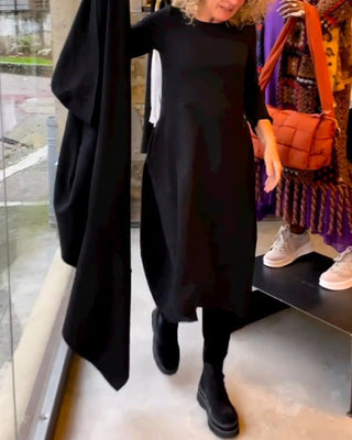 Clara | Abito midi nero con tasche