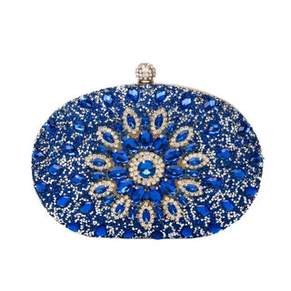 Celeste | Pochette con strass
