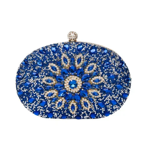 Celeste | Pochette con strass
