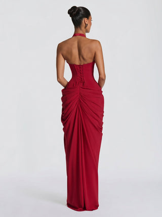Anna | Vestito Lungo in Chiffon Rosso