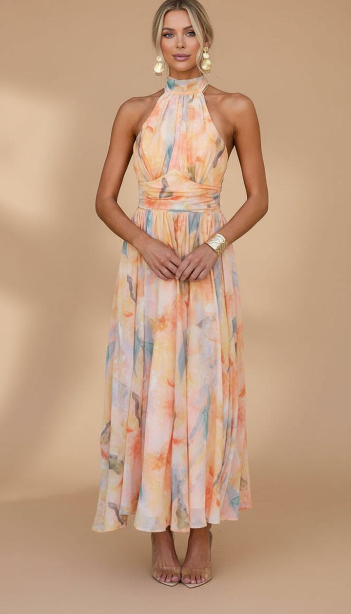 Abigail | Abito maxi con stampa
