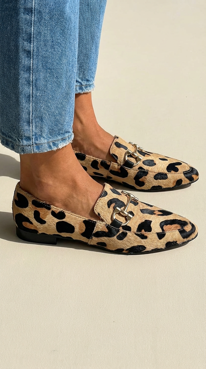 Quirica | Mocassino animalier con morsetto decorativo