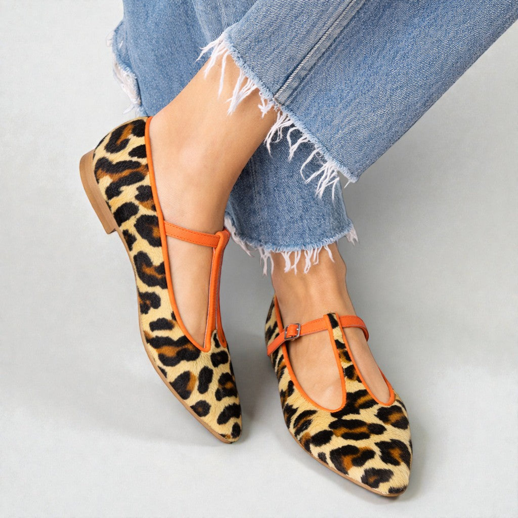 Lulu | Ballerine T-strap leopardate