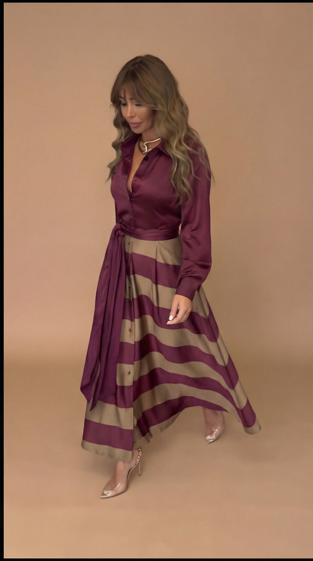 Mila | Abito maxi a righe