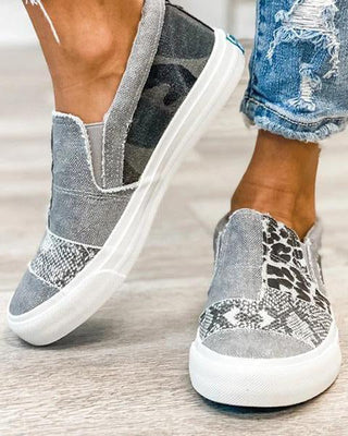 Quinny | Scarpe in tela con stampa leopardo casual