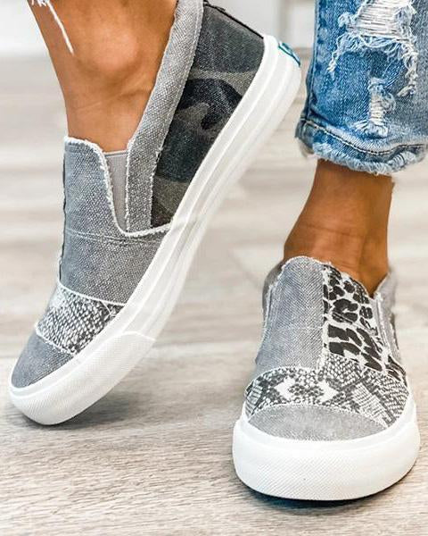 Quinny | Scarpe in tela con stampa leopardo casual