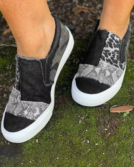 Quinny | Scarpe in tela con stampa leopardo casual