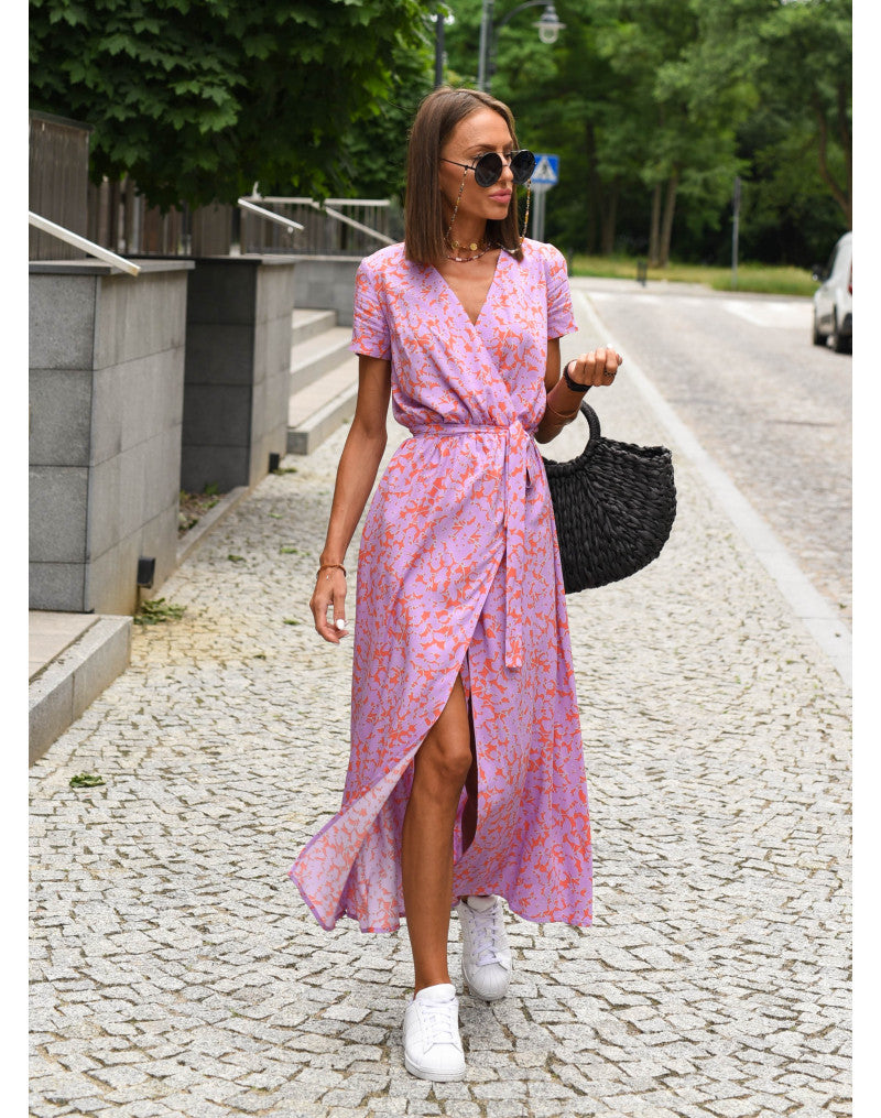 Tzahalit | Abito floreale elegante con scollo a V