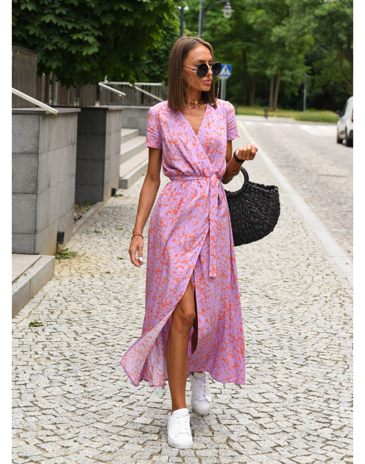Tzahalit | Abito floreale elegante con scollo a V