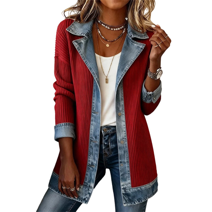 Greta™ | Giacca di jeans elegante con inserti in maglia
