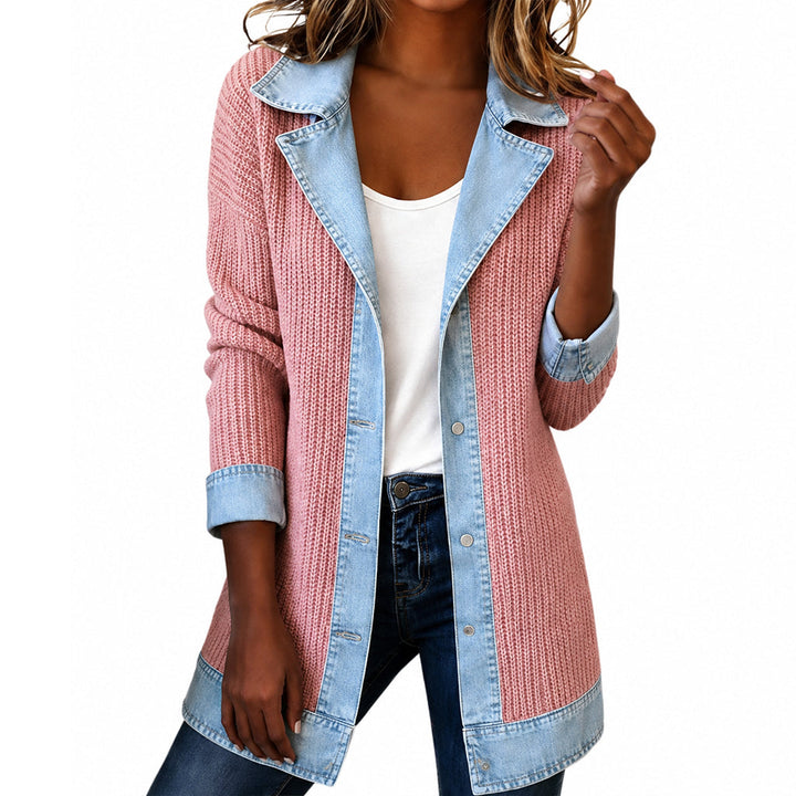 Greta™ | Giacca di jeans elegante con inserti in maglia